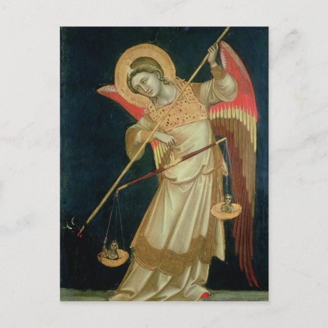 An Angel Weighing a Soul, c.1348-55 Vykort (Framsida)