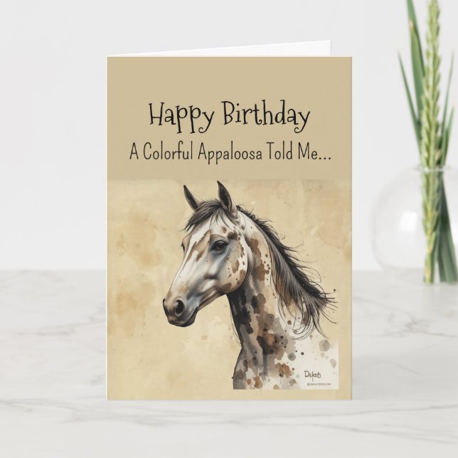 An Appaloosa Horse Personality Birthday Kort (Framsida)