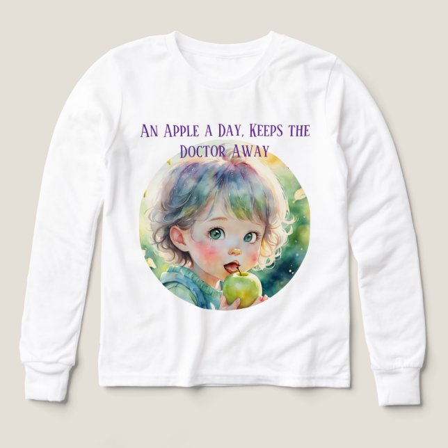 An Apple a Day Heath Quote Proverb Cute T-Shirt (Design framsida)