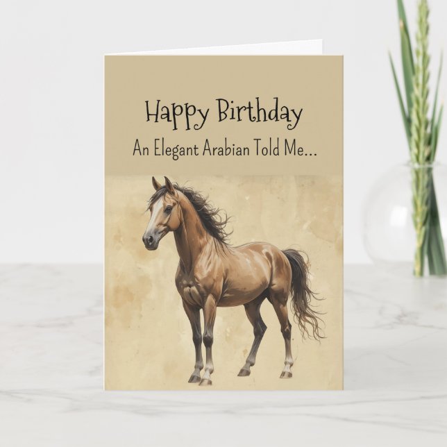 An Arabian Horse Personality Birthday Kort (Framsida)