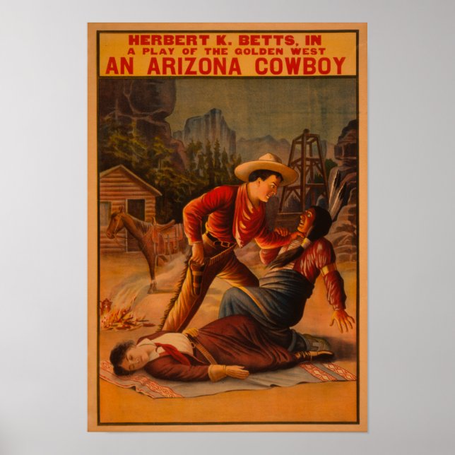 An Arizona Cowboyen - Cowboyen och Indiska striden Poster (Framsidan)