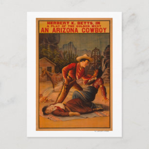 An Arizona Cowboyen - Cowboyen och Indiska striden Vykort