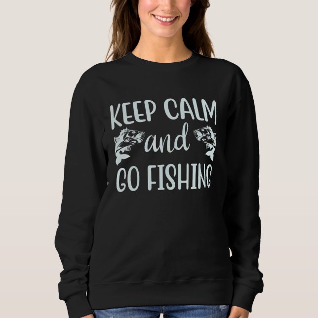 An Awesome  Keep Calm and Go Fishing Quote T Shirt (Framsida)