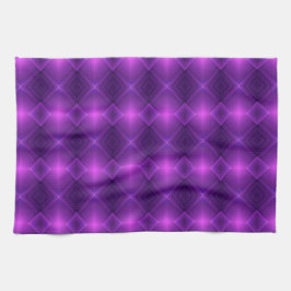 An  display a purple patterned tapestry  kökshandduk
