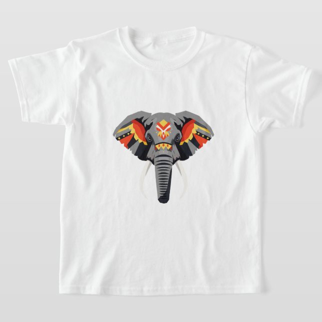 An elephant head  t shirt (Laydown)