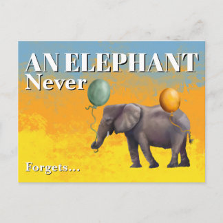 An Elephant Never Forgets Postcard Vykort