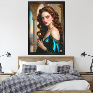 An Enchanting Porträtt of the Emerald Empress Canvastryck