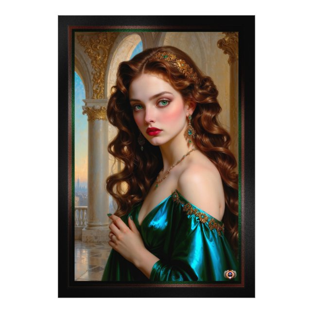 An Enchanting Porträtt of the Emerald Empress Fototryck (Framsidan)