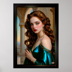 An Enchanting Porträtt of the Emerald Empress Poster