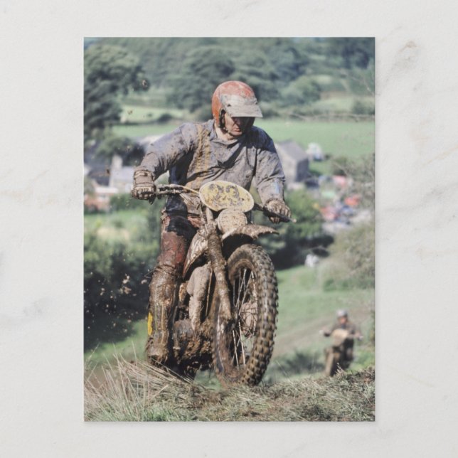 An enduro rider in Wales UK Vykort (Framsida)