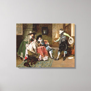 An Engaging Tale, 1894 (oil on Panel) Canvastryck