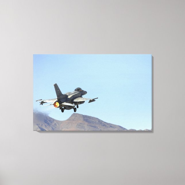 An F-16E från Förenade Arabemiraten Canvastryck (Framsida)