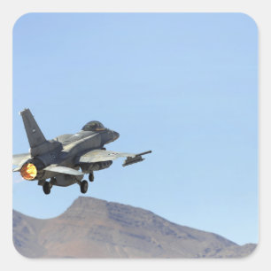An F-16E från Förenade Arabemiraten Fyrkantigt Klistermärke
