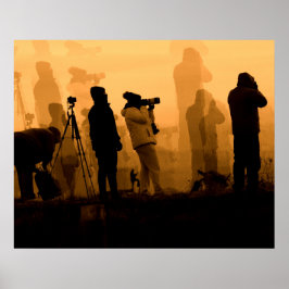 An Fantastisk Sunset - Fotographing Geese at Sunse Poster