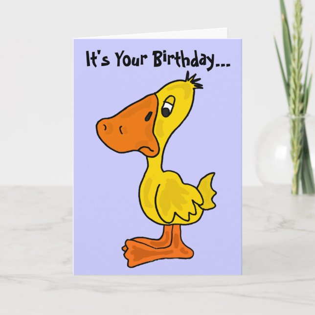 AN- Funny Ducky Birthday Card Kort (Framsida)