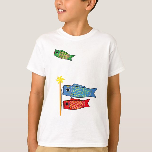 An illustration of Koi-nobori , Japanese tradition T Shirt (Framsida)