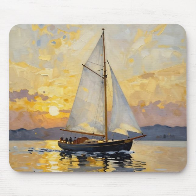 An Impasto Illustration of a Sailboat at Sunset Musmatta (Framsidan)