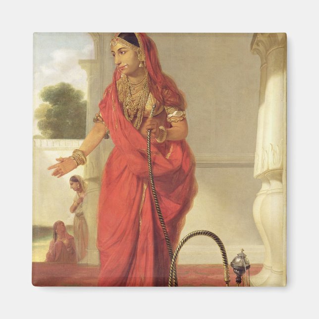 An Indian Dancing Girl with a Hookah, 1772 (olja p Magnet (Framsidan)