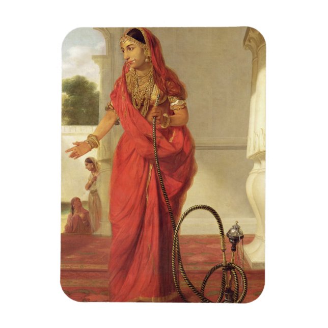 An Indian Dancing Girl with a Hookah, 1772 (olja p Magnet (Vertikal)