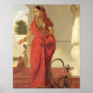 An Indian Dancing Girl with a Hookah, 1772 (olja p Poster