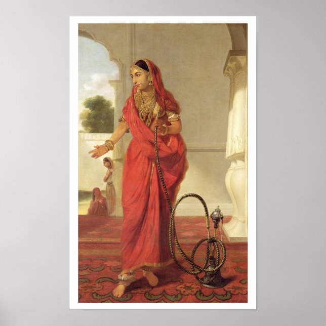 An Indian Dancing Girl with a Hookah, 1772 (olja p Poster (Framsidan)