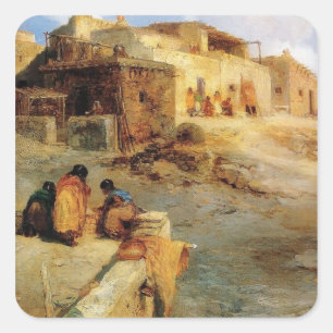 An Indian Pueblo Laguna New mexico - 1906 Fyrkantigt Klistermärke