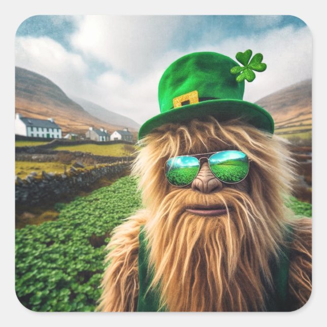 An Irish Sasquatch Fyrkantigt Klistermärke (Framsida)