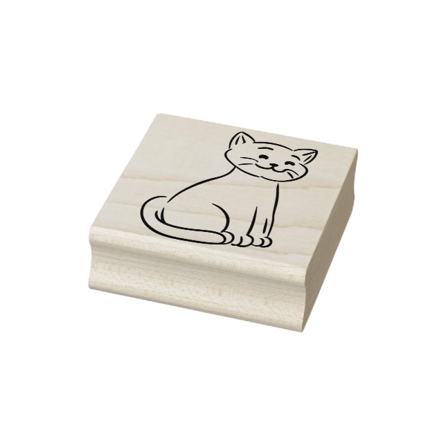 An kattunge Wood Art Frimärke Stämpel (Stämpel)
