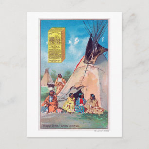 An Kråka Indian Tepee, Maizena Product Ad Vykort