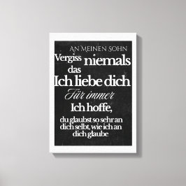 An Meinen Sohn Canvastryck