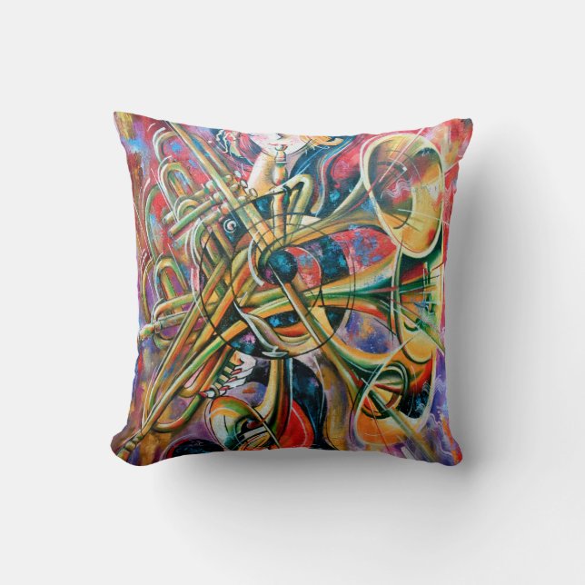 An oil painting on canvas. Music, the girl plays m Kudde (Framsida)