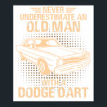 An Old Man Dodge Dart 73 Poster<br><div class="desc">A vintage classic car poster perfect for decorating your home,  garage,  office,  or studio. This retro automotive artwork is ideal for car enthusiasts,  collectors,  and anyone who appreciates timeless classic car culture.</div>