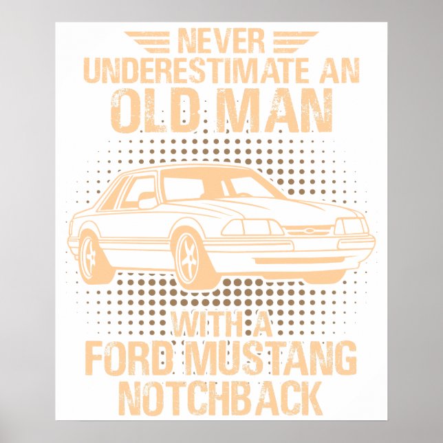 An Old Man Ford Mustang 1989 Notchback Poster (Framsidan)