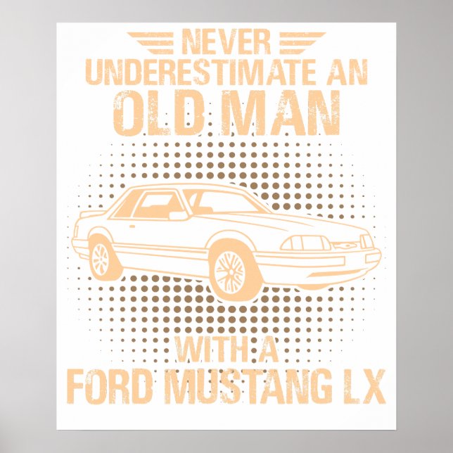 An Old Man Ford Mustang 1993 Lx Poster (Framsidan)