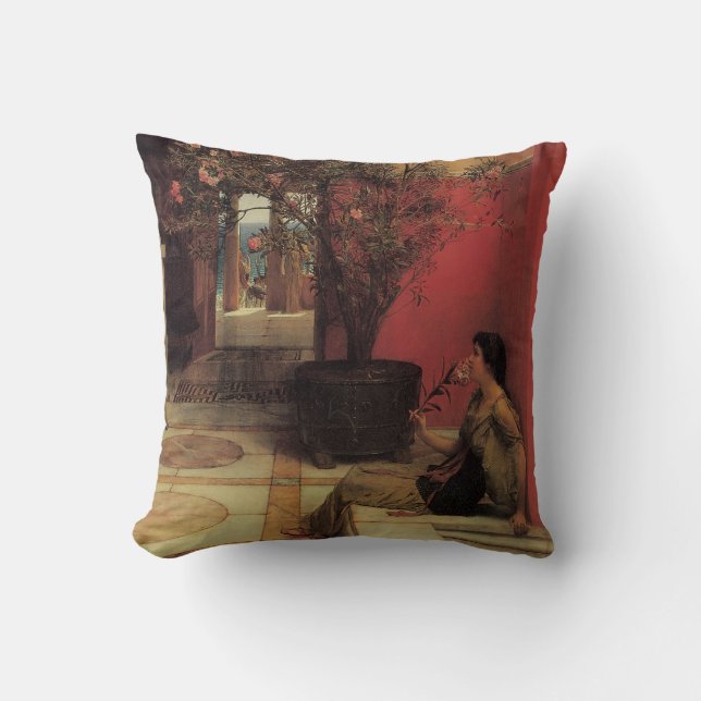 An Oleander av Alma Tadema, Vintage Flowers Kudde (Framsida)