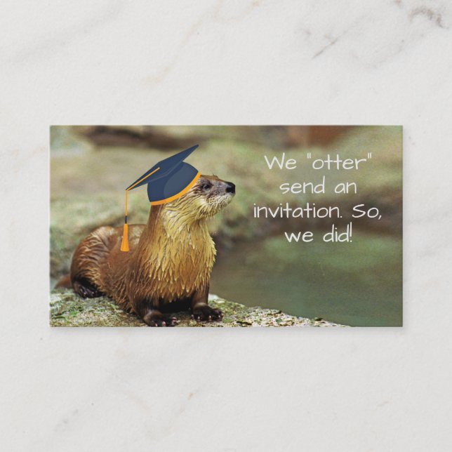 An Otter Grad Party Invitation Enclosure Card Visitkort (Framsida)
