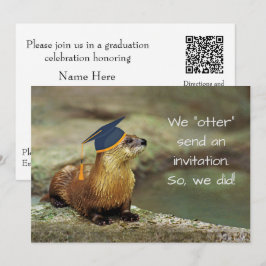 An Otter Graduation Party Invitation Card Kort
