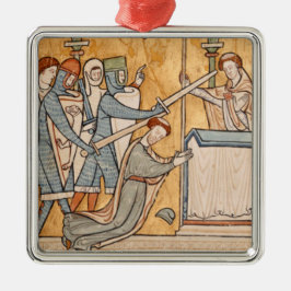 An Tidigt Martyrdom of St Thomas Becket in Art Julgransprydnad Metall