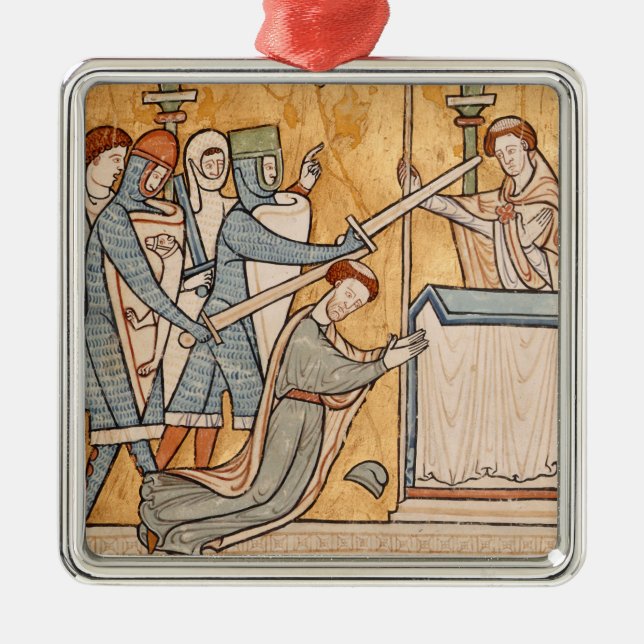 An Tidigt Martyrdom of St Thomas Becket in Art Julgransprydnad Metall (Framsidan)