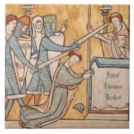 An Tidigt Martyrdom of St Thomas Becket in Art Kakelplatta