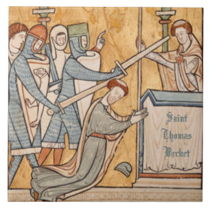 An Tidigt Martyrdom of St Thomas Becket in Art Kakelplatta