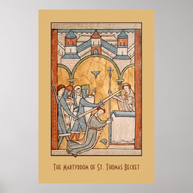 An Tidigt Martyrdom of St Thomas Becket in Art Poster (Framsidan)