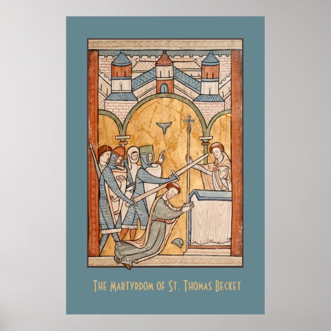 An Tidigt Martyrdom of St Thomas Becket in Art Poster (Framsidan)