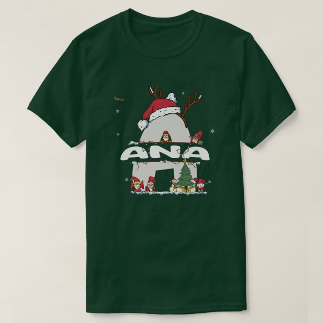 Ana Christmasw Ana Namn för roligt Julafton T Shirt (Design framsida)