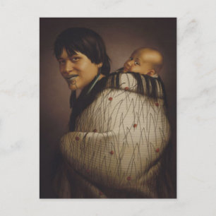 "Ana Rupene and Child" - G. Lindauer Postcard Vykort