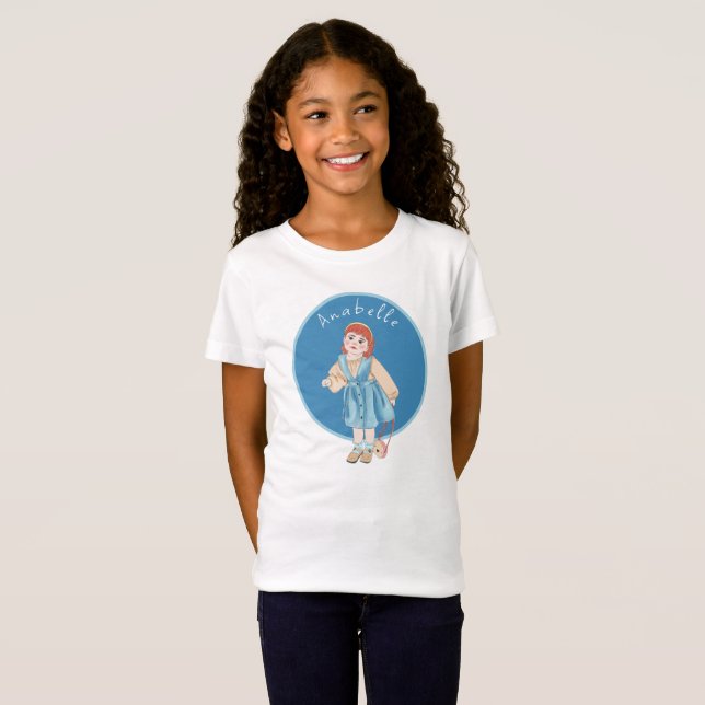 "Anabelle" Cute Girl Teckning Kids T Shirt (Hel framsida)