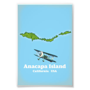 Anacapa Island Kalifornien, karta Fototryck