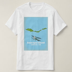 Anacapa Island Kalifornien, karta T Shirt