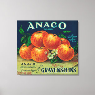 Anaco Apple lådaetikett Canvastryck