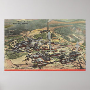 Anaconda Montana - den Washoe smältaren beskådar Poster